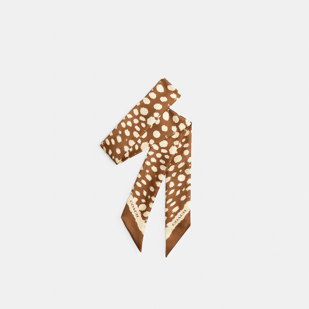 Coach Outlet Wild Spots Print Silk Skinny Scarf